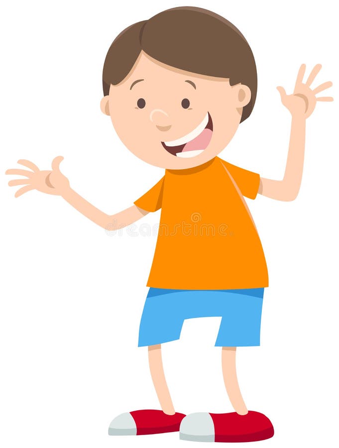 Happy boy cartoon character royalty free illustration