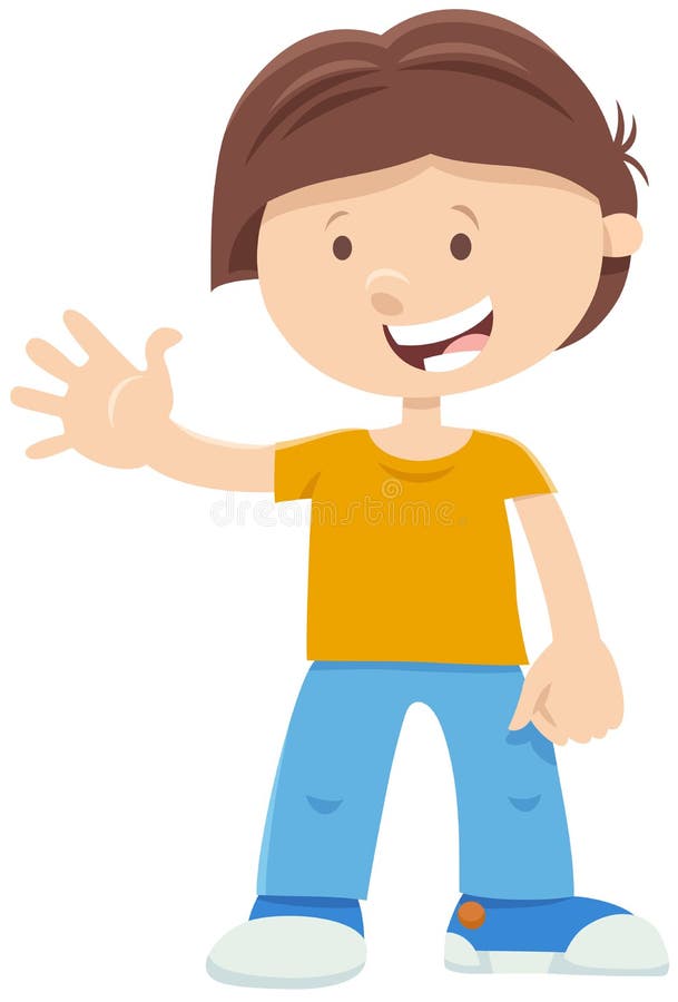 Happy boy cartoon character illustration royalty free illustration