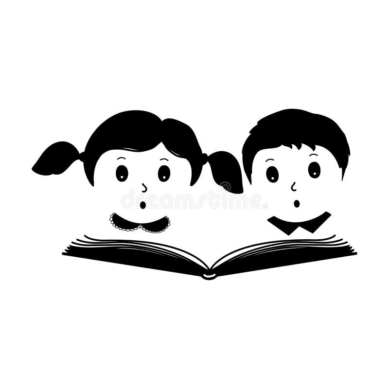 Happy Boy And Girl Black Silhouette Isolated On White Background Vector Illustration Stock Illustration Illustration Of Friendship Education