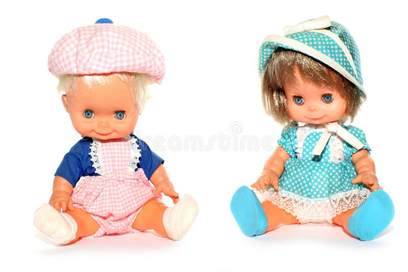 Happy boy and girl doll