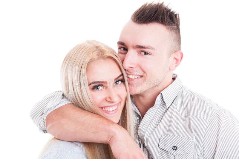 Happy boyfriend and girlfriend stock photo