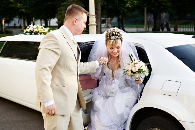 Happy bride and groom