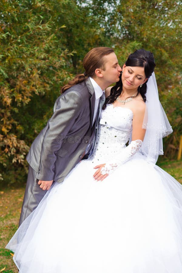 Happy bride and groom