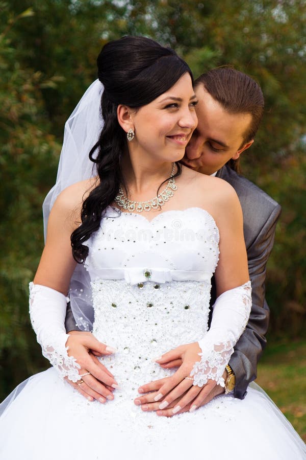 Happy bride and groom