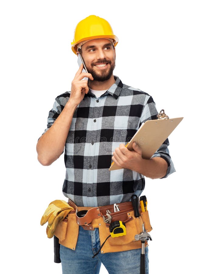 Happy Builder with Tumbler Sitting on Window Sill Stock Photo - Image ...