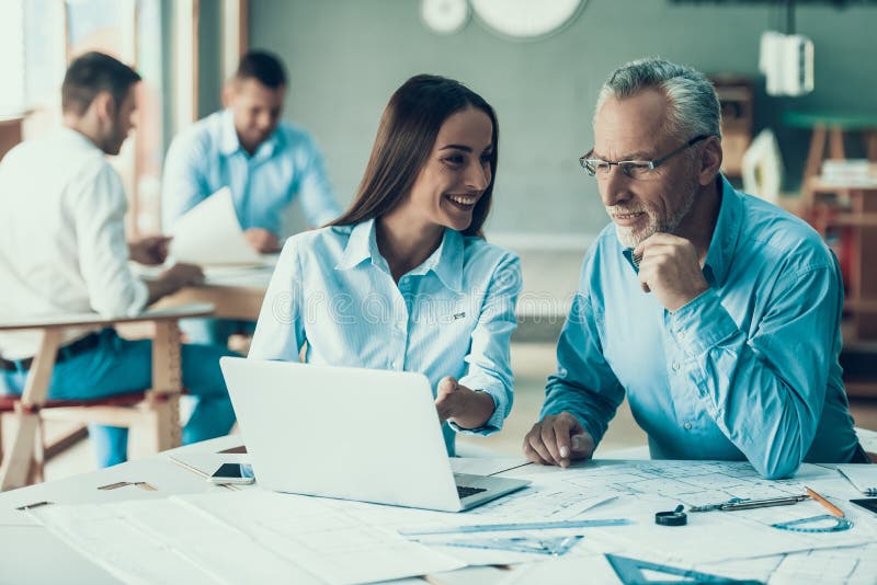 Happy Business People Working Together in Office royalty free stock photography