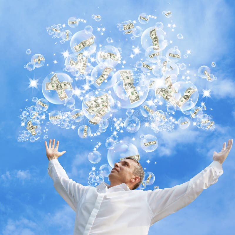 The happy businessman in pink dreams stock photos The happy businessman in pink dreams stock photos