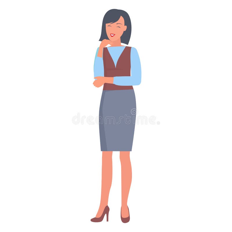 Happy Businesswoman in Formal Clothes Illustration Stock Vector ...