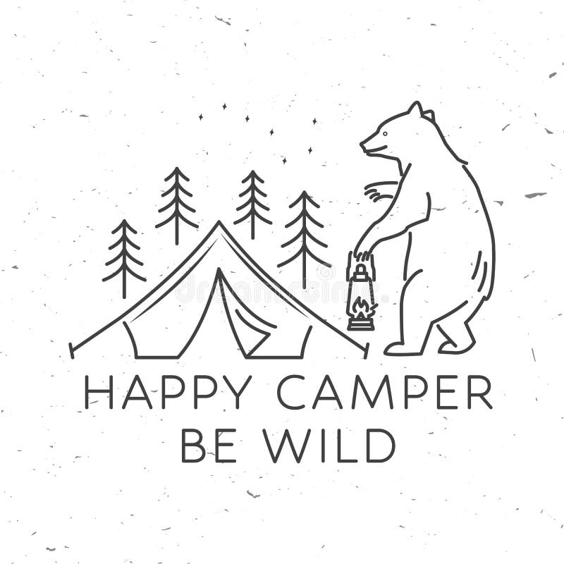 Happy Camper. Happiness is Toasted Marshmallows. Vector Illustration ...