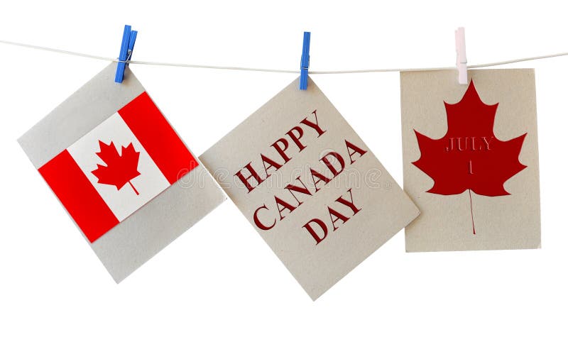 Happy Canada Day Holiday Greeting Cards With Maple Leaf And Canadian