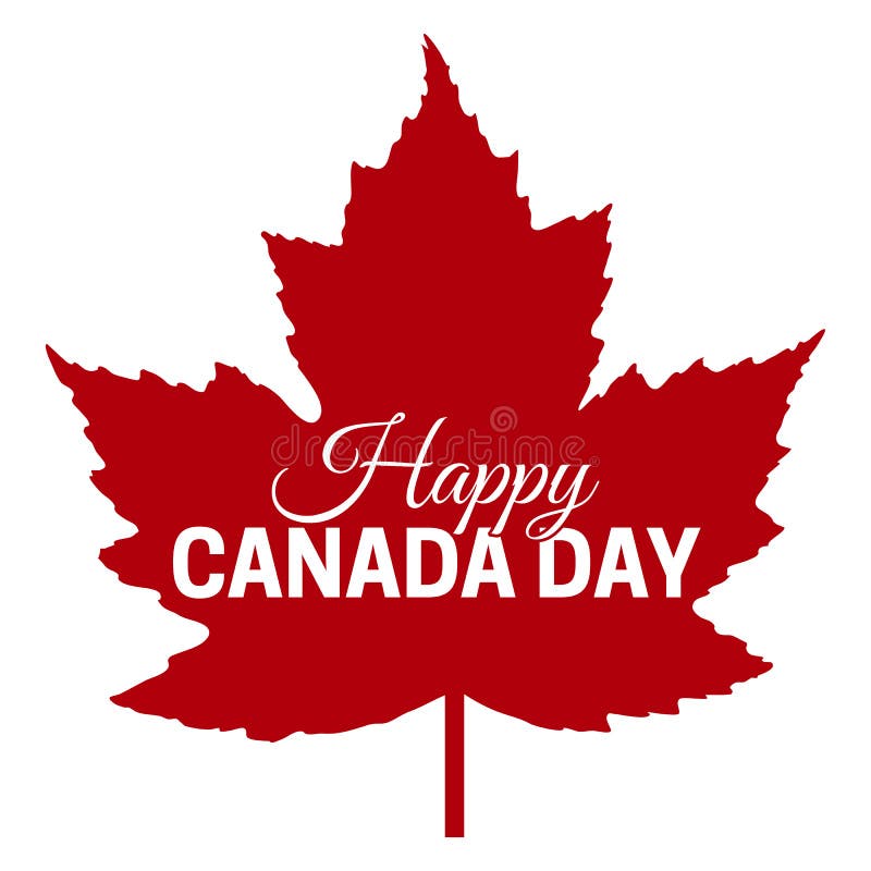 Happy Canada Day Isolated Illustration Sign Stock Vector Illustration