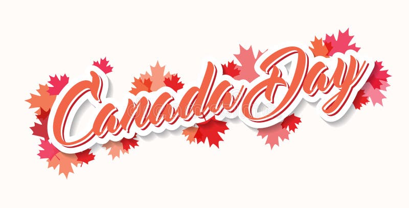 Happy Canada Day poster. 1st july. Vector illustration greeting card. Canada Maple leaves on white background vector illustration Happy Canada Day poster. 1st july. Vector illustration greeting card. Canada Maple leaves on white background vector illustration
