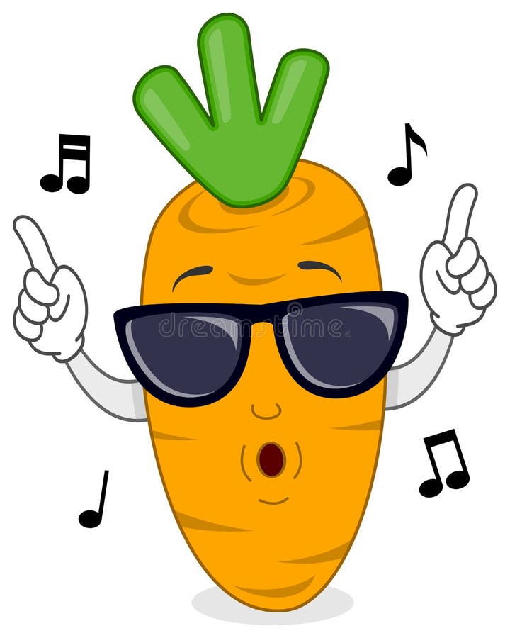 Happy Carrot Whistling With Sunglasses Stock Vector - Image: 56269441