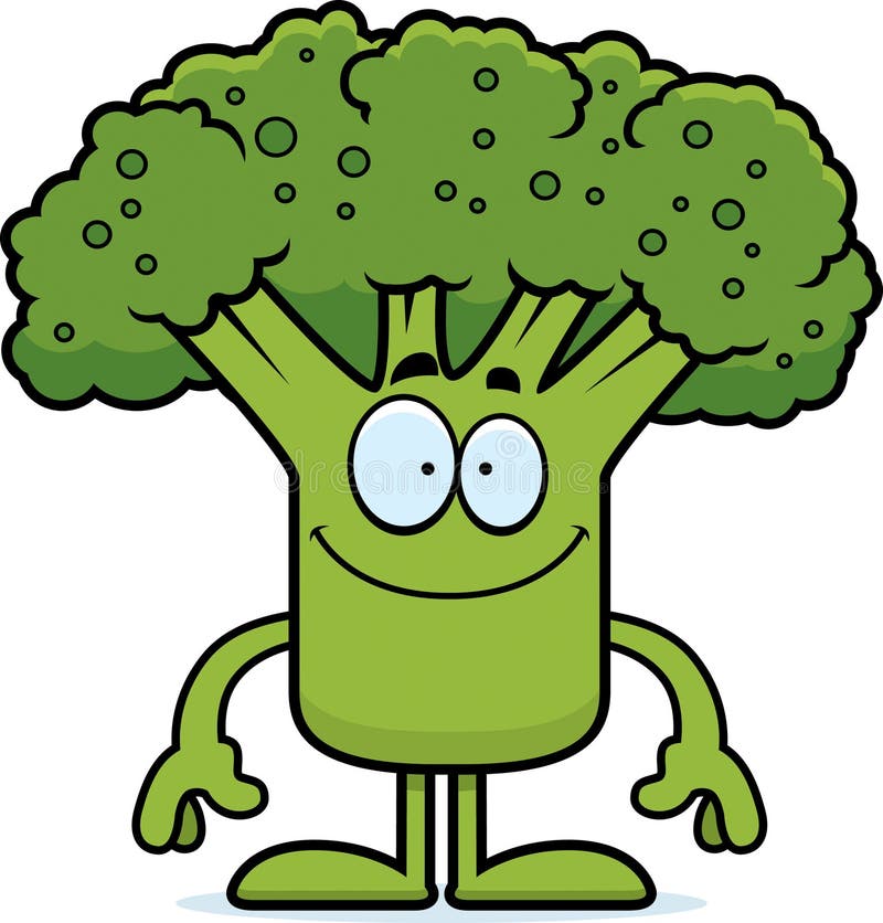 Happy Cartoon Broccoli stock vector. Image of graphic 47365070