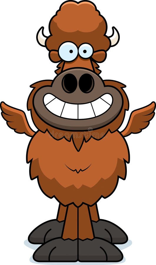 Happy Cartoon Buffalo Wings Stock Vector Illustration of clipart