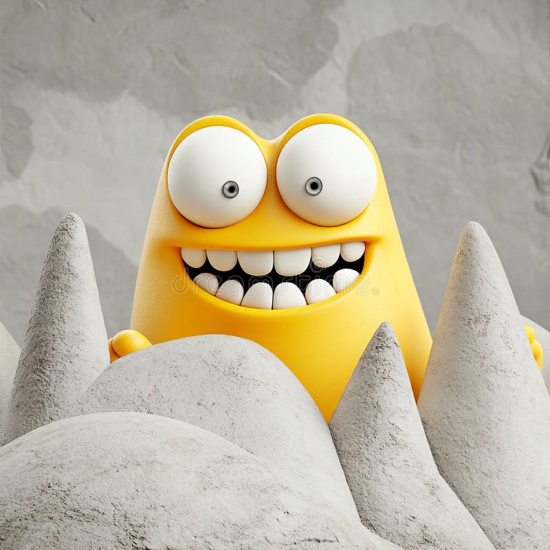 Happy Cartoon Character with a Big Smile in a Fun Environment