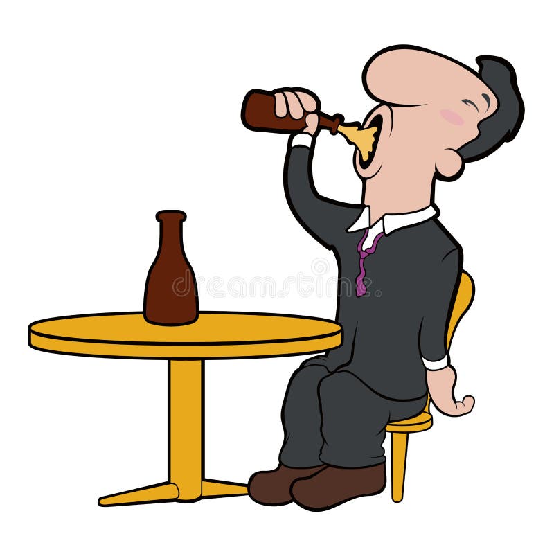 Happy Cartoon Character Drinking Beer Stock Vector - Illustration of ...