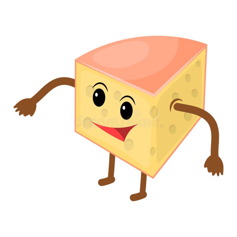 Happy cartoon cheese man stock vector. Illustration of design - 80464636