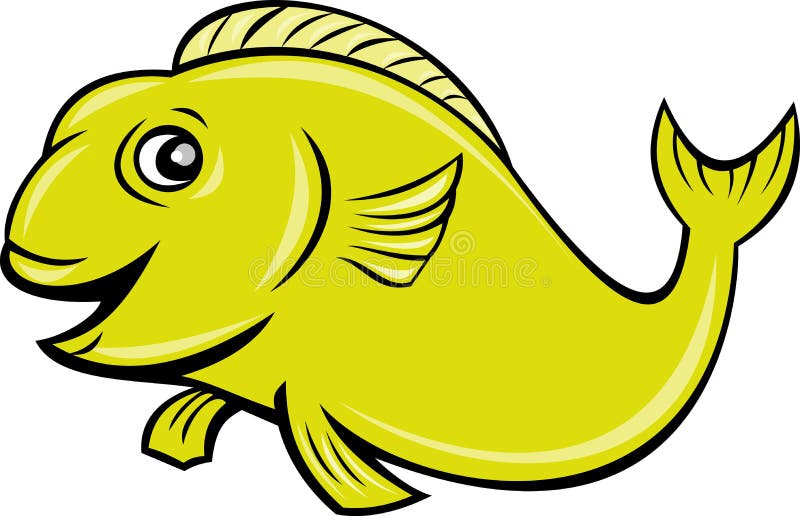 Happy cartoon fish