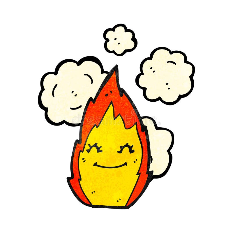 happy cartoon flame