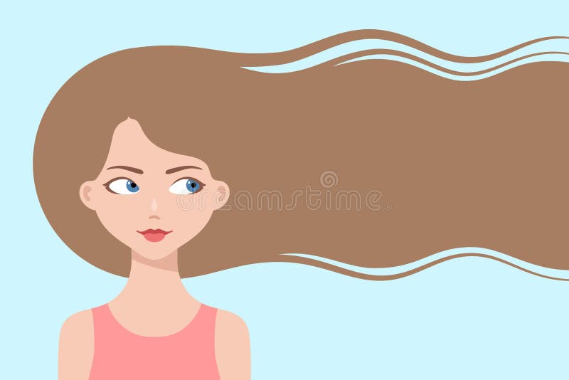 Happy Cartoon Girl with Long Flowing Hair Stock Vector - Illustration of hairstyle, fair: 179351415 Happy Cartoon Girl with Long Flowing Hair Stock Vector - Illustration of hairstyle, fair: 179351415