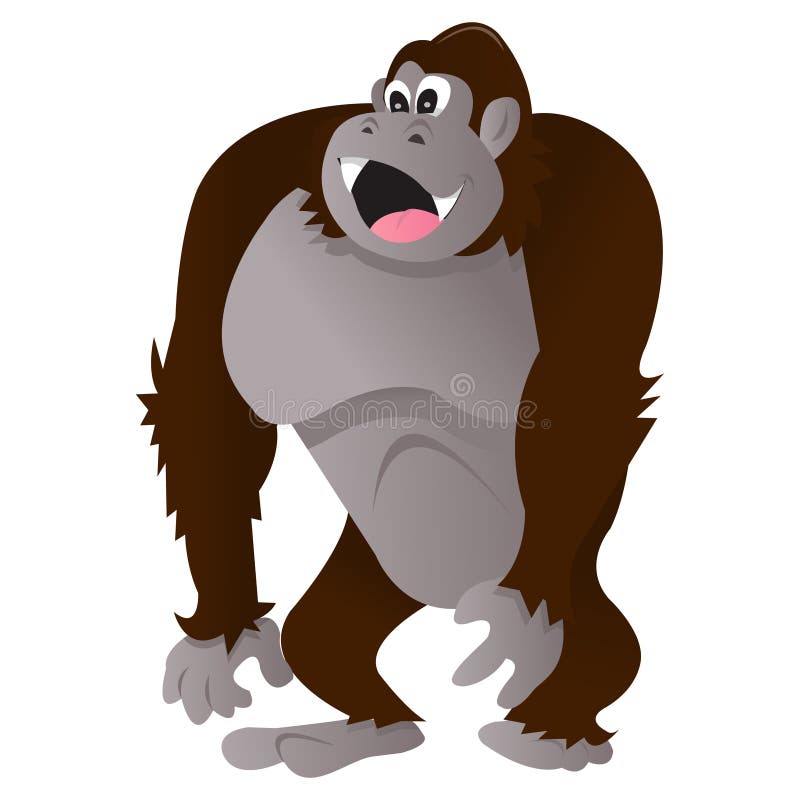 Happy Cartoon Gorilla Standing Stock Vector - Illustration of friendly, nature: 130880209 Happy Cartoon Gorilla Standing Stock Vector - Illustration of friendly, nature: 130880209