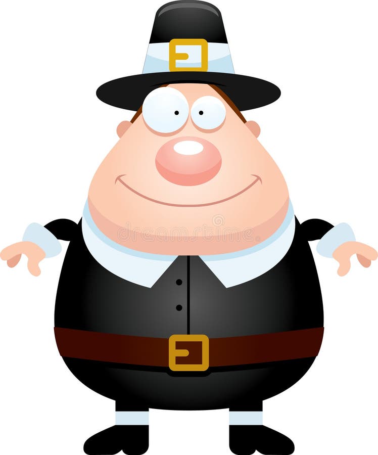 Happy Cartoon Pilgrim stock vector. Illustration of graphic - 51126613