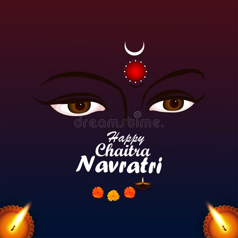 Chaitra Navratri Hand Written Lettering Inscription To Indian Stock