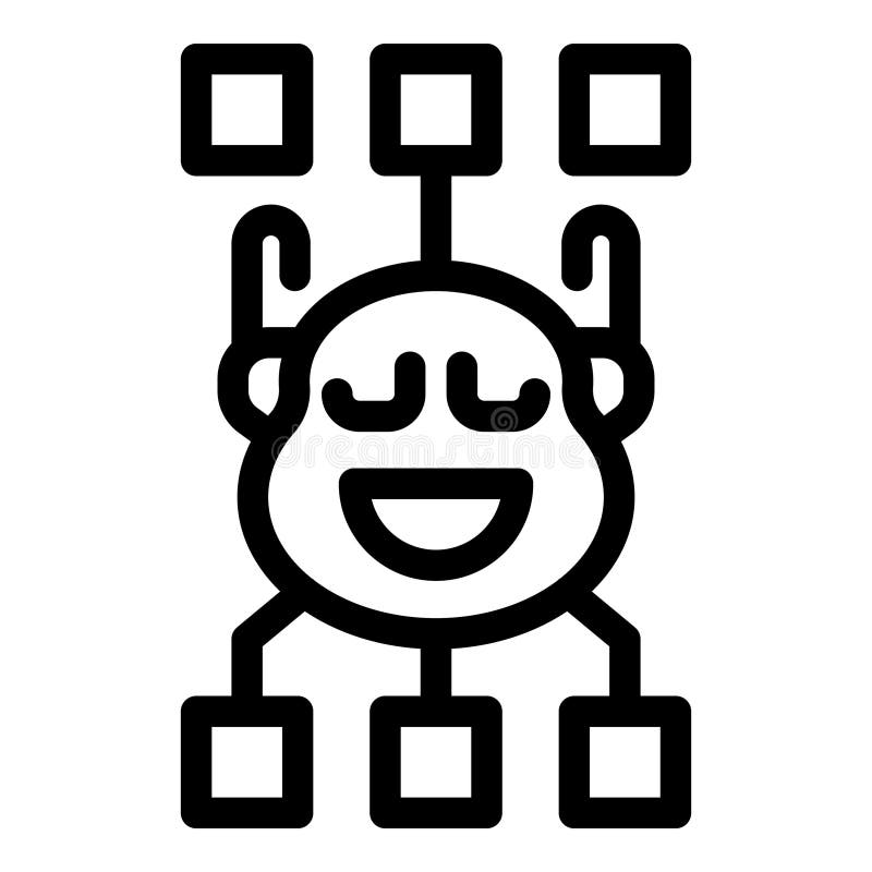 Happy chatbot enjoying data processing and analysis vector illustration