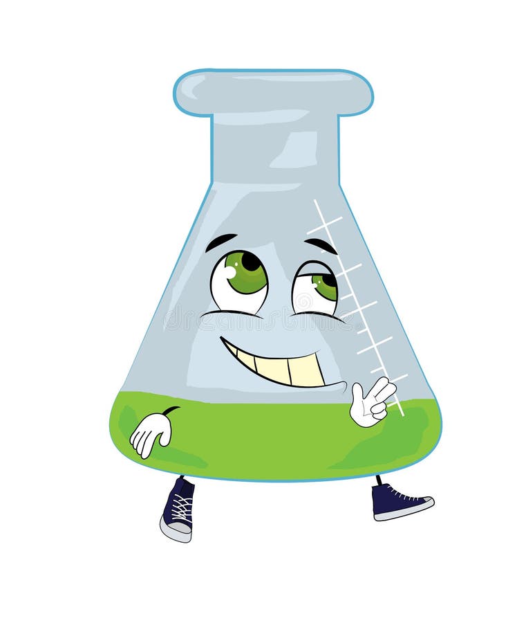 Happy Chemical Flask Cartoon Stock Illustration - Image: 44092175