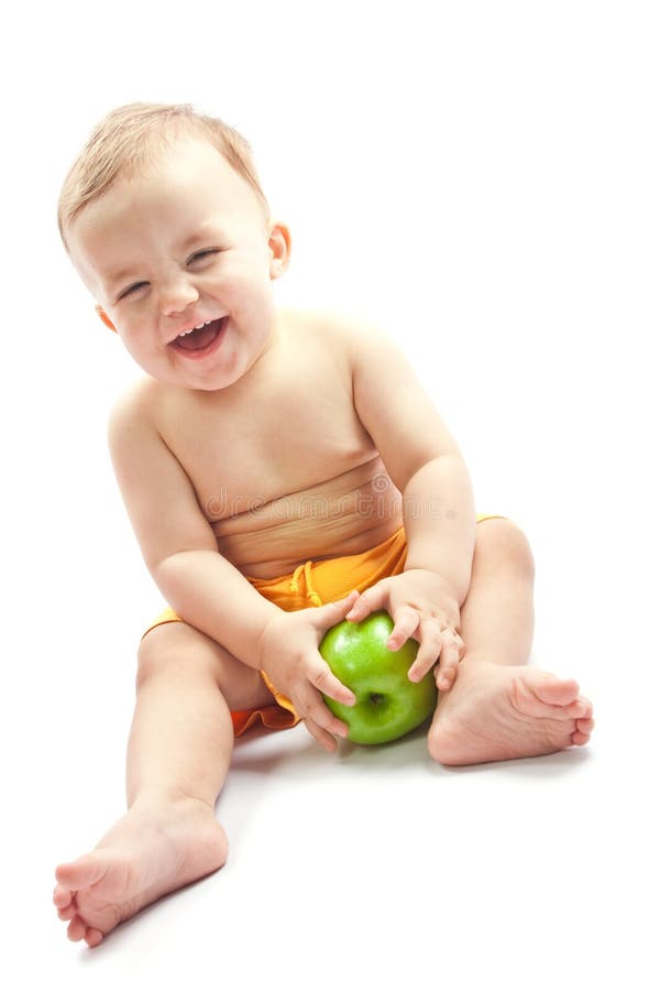 Happy child with apple