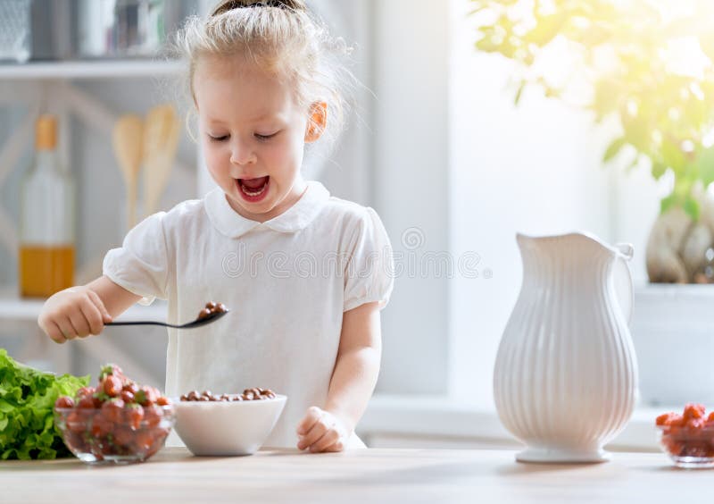 Child having breakfast