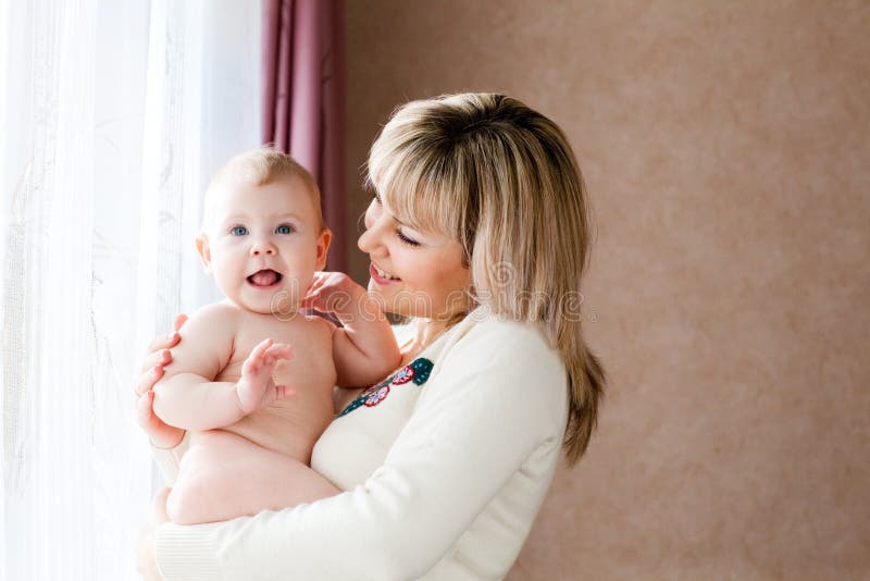 Happy child with mom