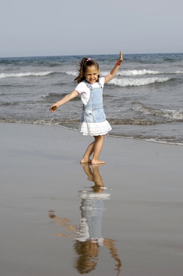 Happy child and ocean