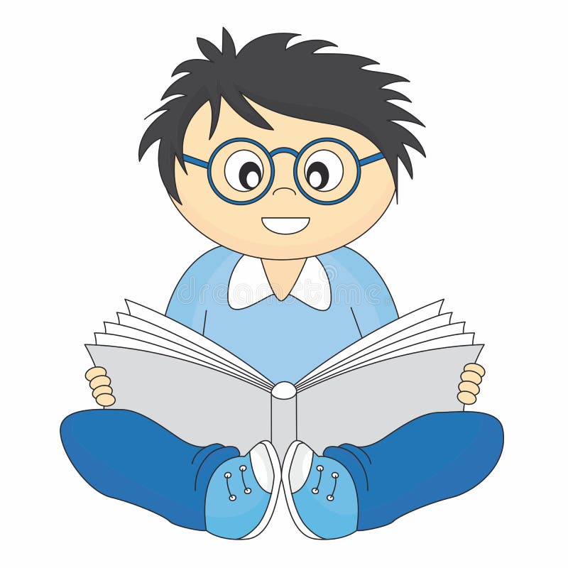 Attentive Reading Boy Stock Illustrations – 35 Attentive Reading Boy ...
