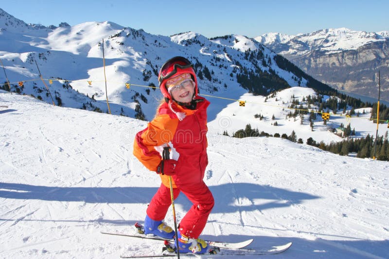 Happy child in winter sport