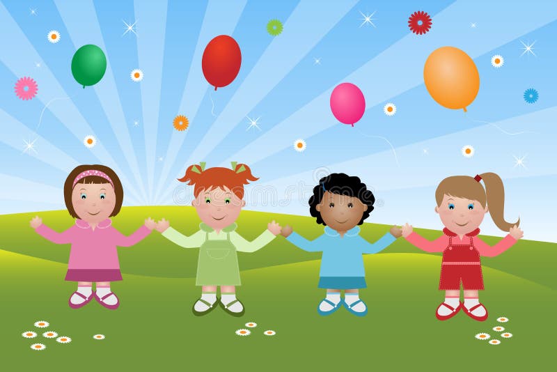 Happy children royalty free illustration Happy children royalty free illustration
