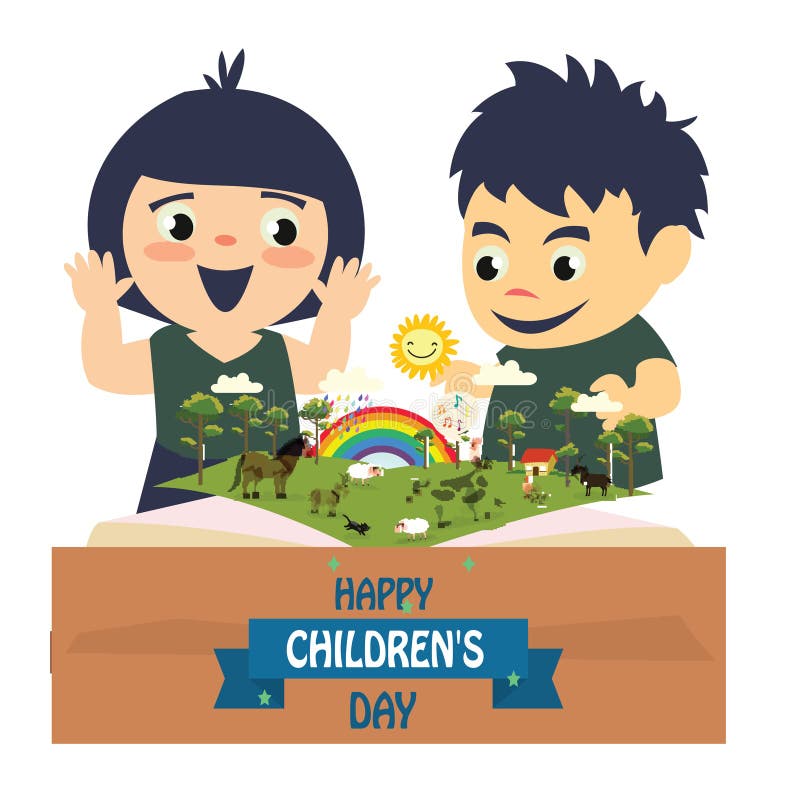 Happy Children Day Background. Vector Illustration of Universal Children Day  Poster. Greeting Card. Flat. Round Frame. - Vector Stock Vector -  Illustration of holiday, concept: 145703948