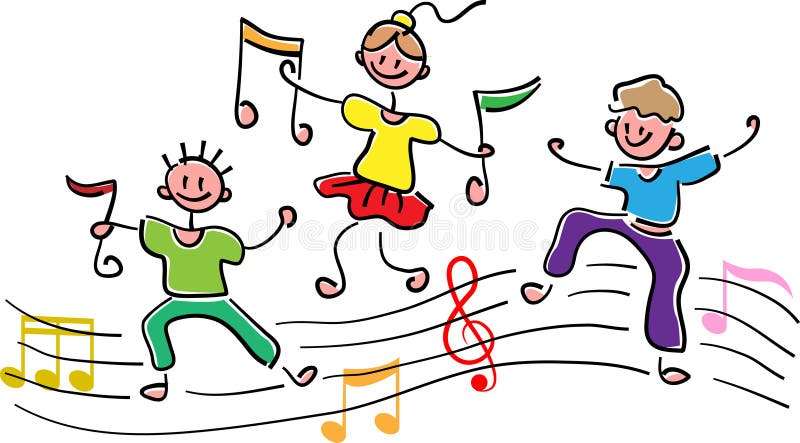 Happy Children with Musical Notes Stock Vector - Illustration of disco, curl: 90945462 Happy Children with Musical Notes Stock Vector - Illustration of disco, curl: 90945462