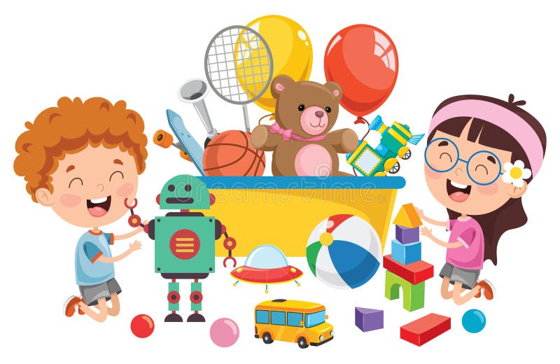 kid playing with toys clipart images