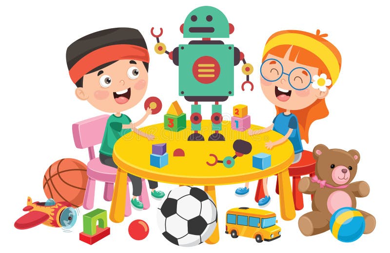 kid playing with toys clipart images