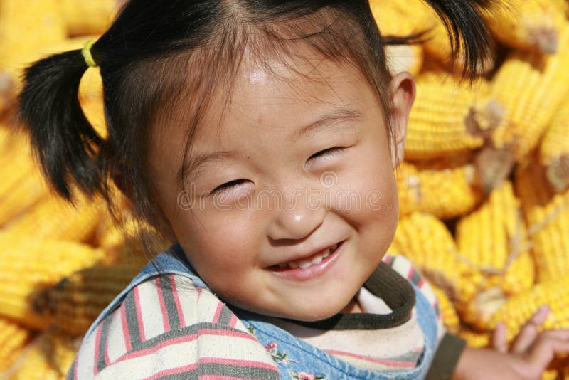 Happy Chinese girl stock image. Image of friendship, black - 6607973