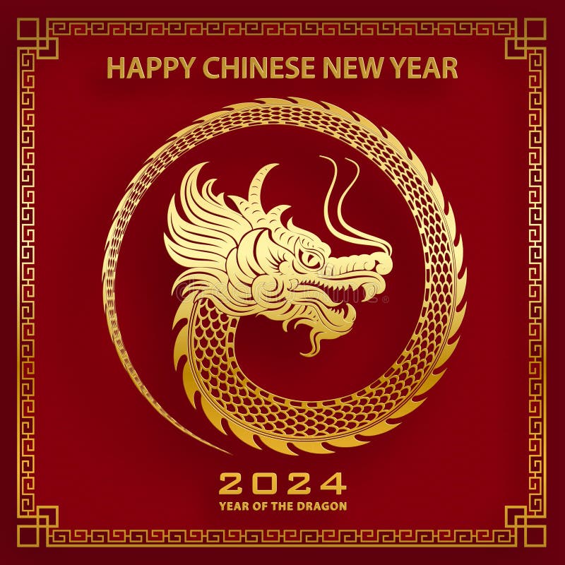 2024 Dragon Shape Chinese New Year Graphic Design Stock Vector