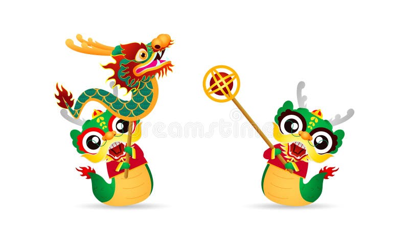 Happy Chinese new year 2024 and little dragon in year of the dragon zodiac Capricorn calendar poster design gong xi fa cai