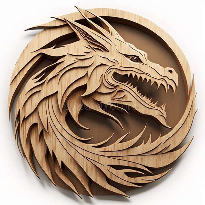 2024 year of the Green Wood Dragon, new year decoration, chinese style.  generative ai Stock Illustration