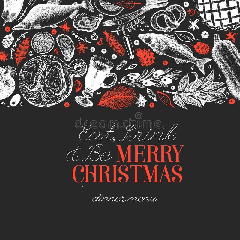 Free Printable - Hand Drawn Illustrated Christmas Recipe Greeting