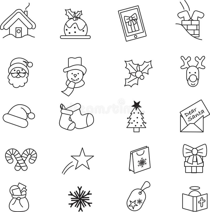 Christmas icon set stock vector. Illustration of cartoon - 11165067