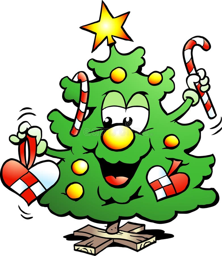 Happy Christmas Tree stock vector. Illustration of merry - 25100770