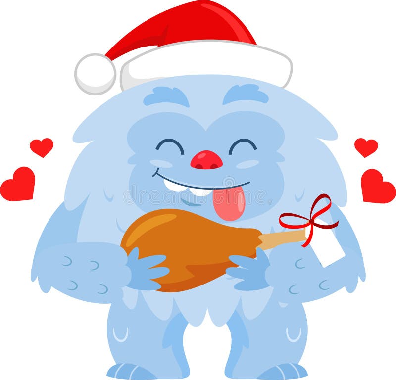 https://thumbs.dreamstime.com/b/happy-christmas-yeti-bigfoot-cartoon-character-gift-leg-meat-vector-illustration-flat-design-isolated-transparent-294710948.jpg