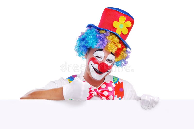 Happy clown showing thumbs up stock photography
